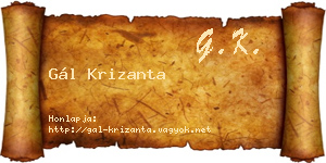 Gál Krizanta névjegykártya
